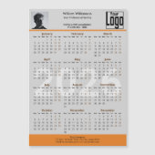 Custom Image Logo Gray Orange 2026 Calendar Magnet (正面)