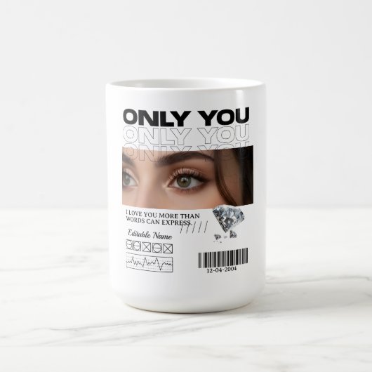 Custom Image, name & Text | Personalized Mug コーヒーマグカップ (中央)