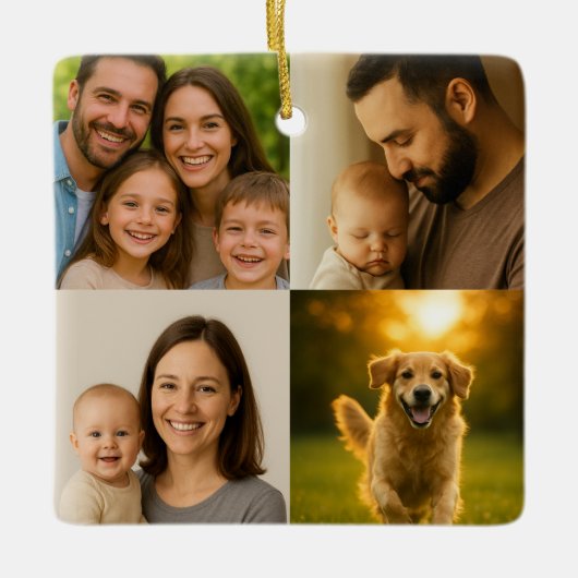 Custom Image Text セラミックオーナメント (正面)