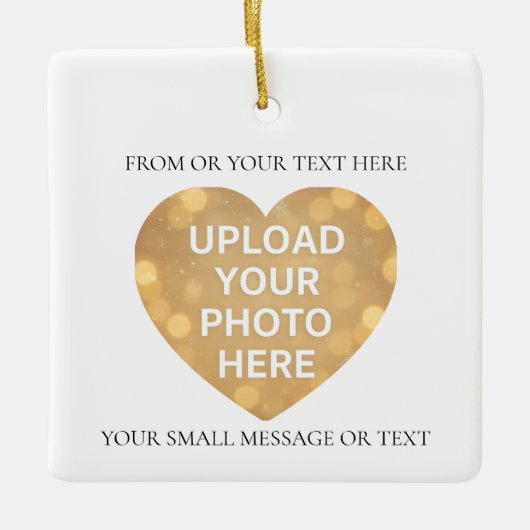 Custom Image Text セラミックオーナメント (正面)