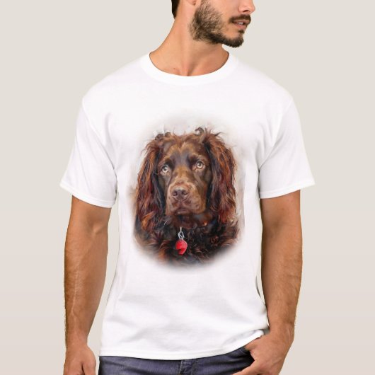 Custom Impressionist Boykin Spaniel Portrait Tシャツ (正面)
