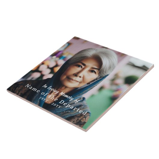 Custom In Loving Memory Keepsake Photo Name Dates タイル (側面)