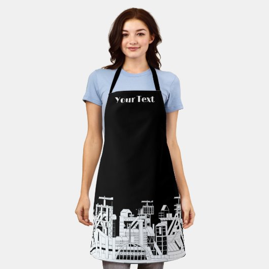 Custom Industrial Metallurgical Combine Silhouette エプロン (着用した状態)