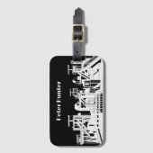 Custom Industrial Metallurgical Combine Silhouette ラゲッジタグ (正面縦)