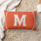 Custom Initial Basketball Textured Sports ランバークッション (ブランケット)