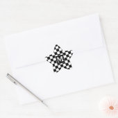 Custom Initial Black White Checkered Star Sticker 星シール (封筒)