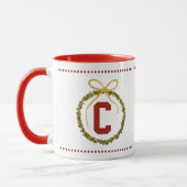 Custom Initial Christmas Art マグカップ (左)