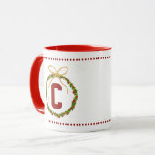 Custom Initial Christmas Art マグカップ (正面左)