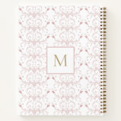 Custom Initial Dusty Rose Botanical Butterfly  ノートブック (裏面)