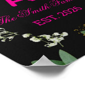 Custom Initial Elegant Botanical Monogram Print ポスター (角)