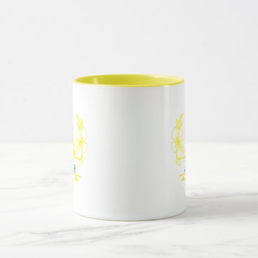Custom Initial Floral Monogram Mug マグカップ (中央)