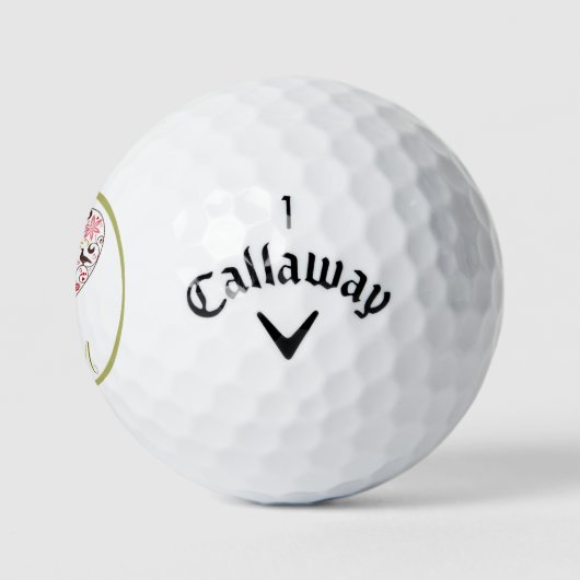 CUSTOM INITIAL GOLF BALL WITH SCANDINAVIAN HEART ゴルフボール (ロゴ)