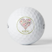 CUSTOM INITIAL GOLF BALL WITH SCANDINAVIAN HEART ゴルフボール (正面)