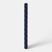Custom Initial Large Modern Blue Lattice Rubber Samsung Galaxyケース (左側面)