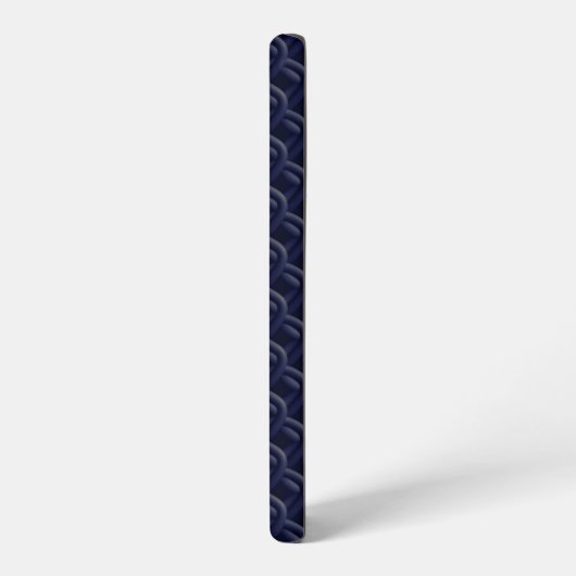 Custom Initial Large Modern Blue Lattice Rubber Samsung Galaxyケース (左側面)