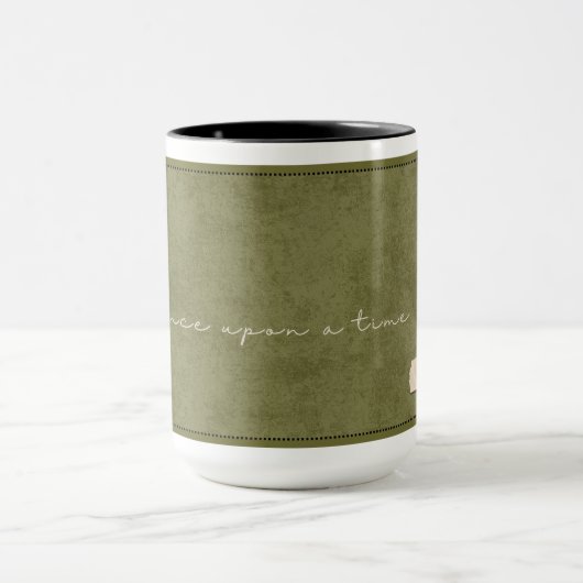 Custom Initial Moss Green Forest Storyteller Mug マグカップ (中央)