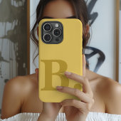 Custom Initial Name Yellow Phone Case Gift for Mom iPhoneケース