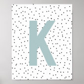 Custom Initial Print | Modern Monogram Wall Art ポスター (正面)