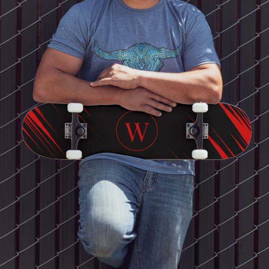 Custom Initial Skateboard with Red and Black Sport スケートボード (室外3)