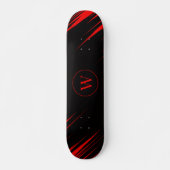 Custom Initial Skateboard with Red and Black Sport スケートボード (正面)