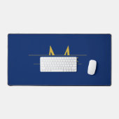 Custom Initials and Name Navy Desk Mat for Work デスクマット (キーボード&マウス)