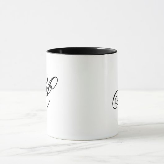 Custom Initials Elegant Monogram Coffee Mug マグカップ (中央)