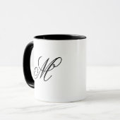 Custom Initials Elegant Monogram Coffee Mug マグカップ (正面左)