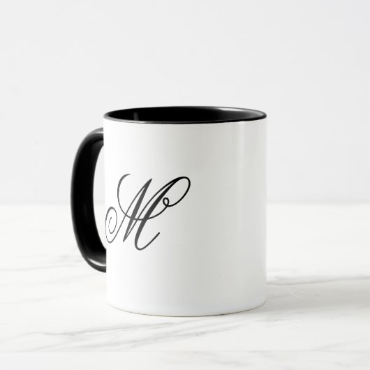 Custom Initials Elegant Monogram Coffee Mug マグカップ (正面左)