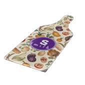 Custom initials Fruits and vegetables pattern カッティングボード (角)