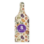 Custom initials Fruits and vegetables pattern カッティングボード (正面)