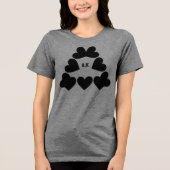 Custom Initials Heart Triangle Ladies トライブレンドTシャツ (正面)