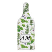 Custom initials Herbs seamless pattern  カッティングボード (正面)