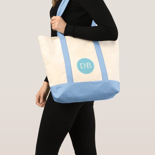 Custom Initials Jumbo Tote Bag トートバッグ (正面(商品))
