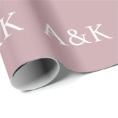 Custom Initials on Dusty Rose Mauve Wedding ラッピングペーパー (ロールコーナー)