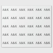 Custom Initials on White Wedding Gift ラッピングペーパー (フラット)
