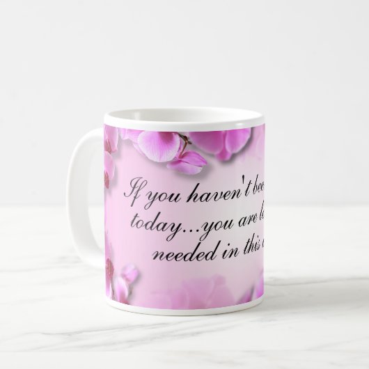 Custom Inspirational Pink Orchid コーヒーマグカップ (正面左)