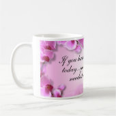 Custom Inspirational Pink Orchid コーヒーマグカップ (左)