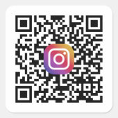 Custom Instagram QR Code スクエアシール (正面)