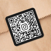 Custom Instagram QR Code Black スクエアシール