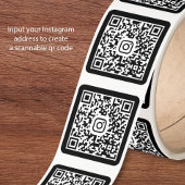 Custom Instagram QR Code Black スクエアシール