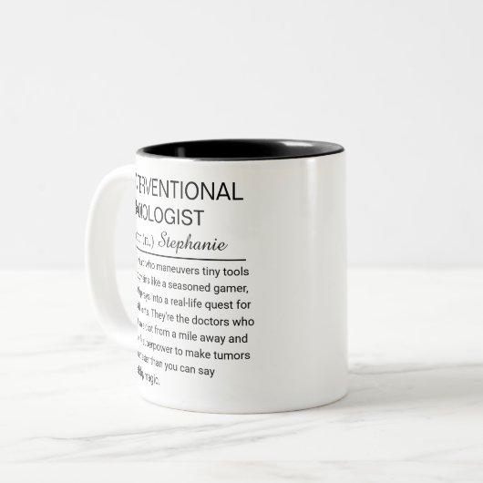 Custom Interventional Radiologist Definition Funny ツートーンマグカップ (正面左)