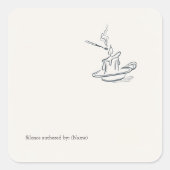 Custom Introvert Gift Minimalist Line Art  スクエアシール (正面)