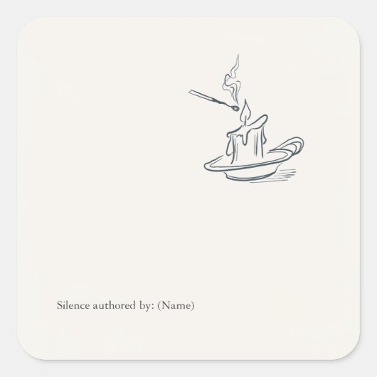 Custom Introvert Gift Minimalist Line Art  スクエアシール (正面)