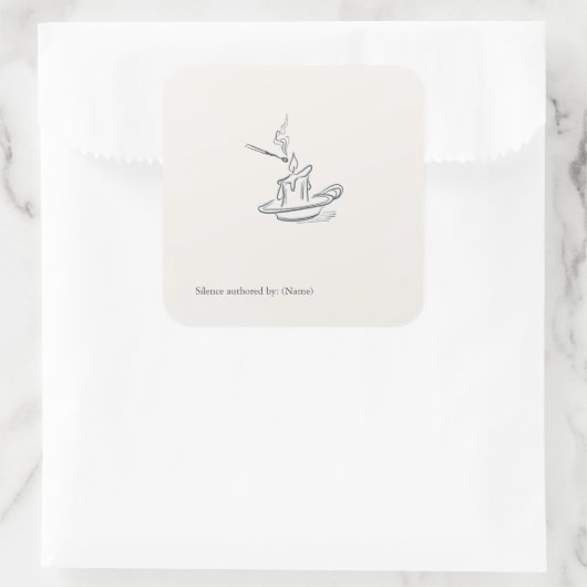 Custom Introvert Gift Minimalist Line Art スクエアシール (バッグ)