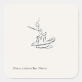 Custom Introvert Gift Minimalist Line Art スクエアシール (正面)