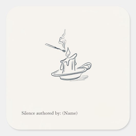 Custom Introvert Gift Minimalist Line Art スクエアシール (正面)