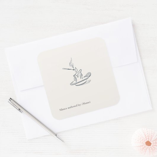 Custom Introvert Gift Minimalist Line Art スクエアシール (封筒)