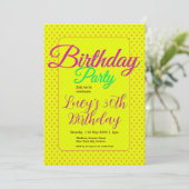 Custom Invitation, Polka Dots, Birthday Party 招待状 (スタンド正面)