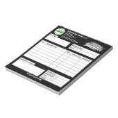 Custom invoice Form with Logo Black Small Business ノートパッド (回転)