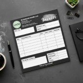 Custom invoice Form with Logo Black Small Business ノートパッド